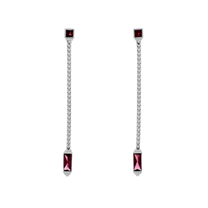 Exclusive 18K White Gold Di Modolo Pink Tourmaline Drop Earrings — Front View