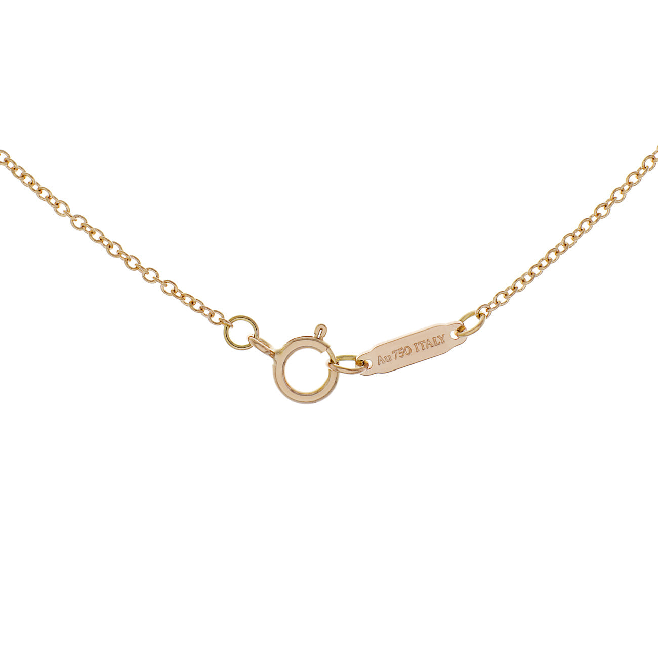 Exclusive Tiffany & Co. 18K Rose Gold Diamond Small T Smile Pendant — Top View