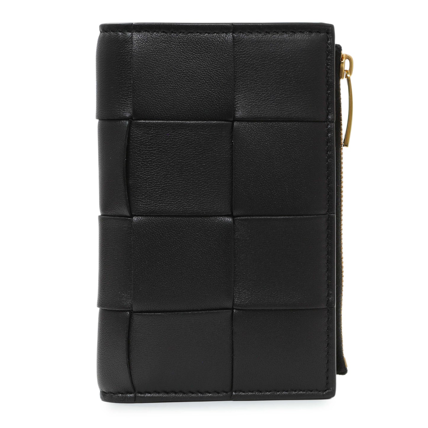 Exclusive Bottega Veneta Black Nappa Intrecciato Cassette Bifold Wallet — Front View