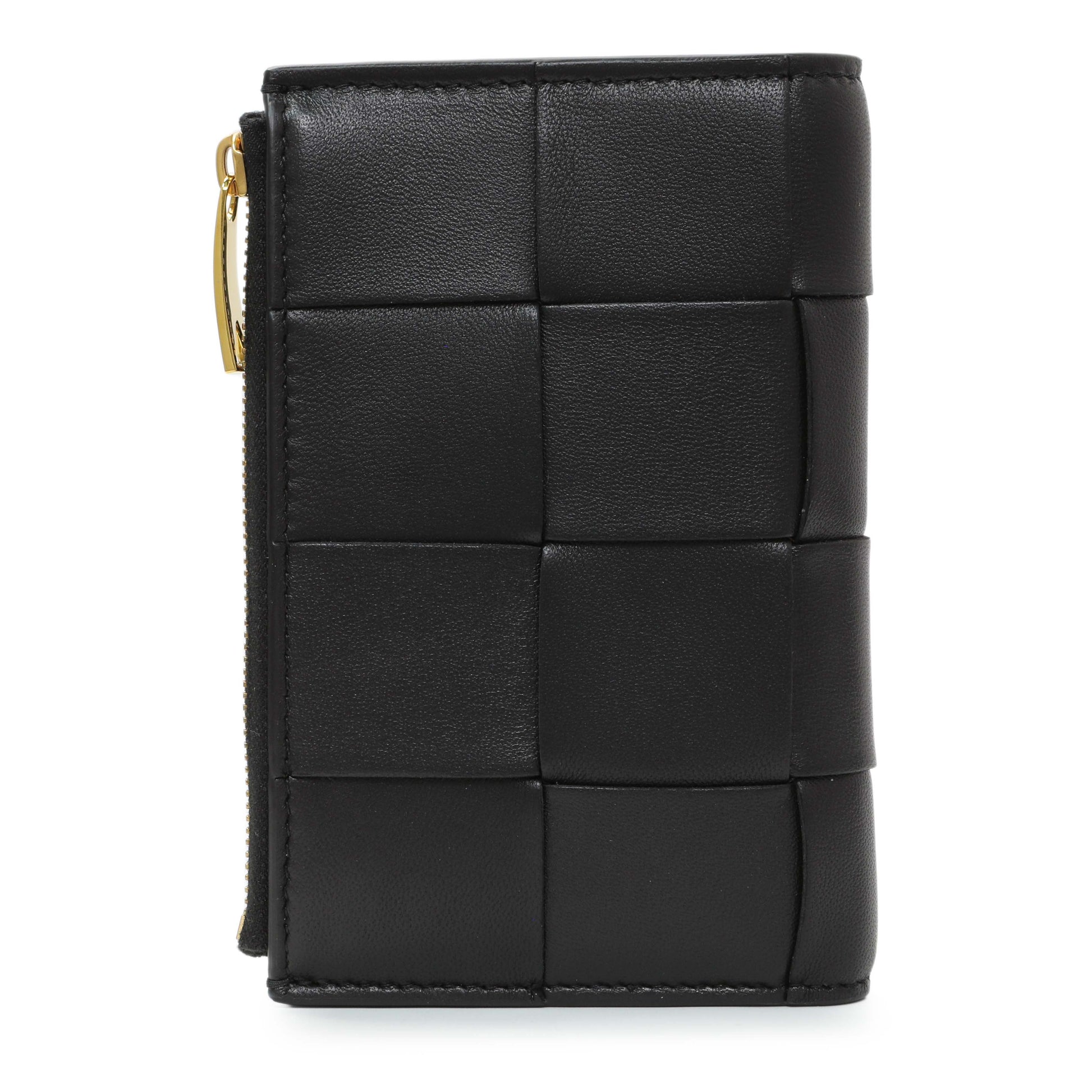 Exclusive Bottega Veneta Black Nappa Intrecciato Cassette Bifold Wallet — Side View