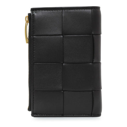 Exclusive Bottega Veneta Black Nappa Intrecciato Cassette Bifold Wallet — Side View