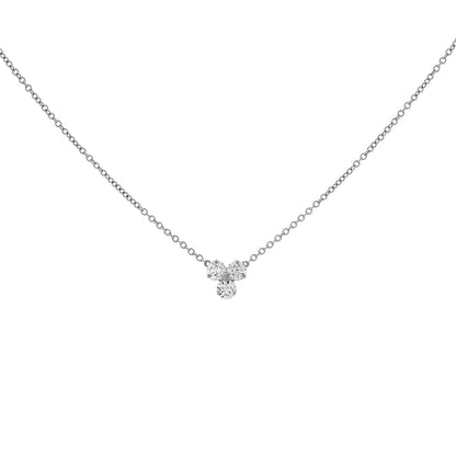 Exclusive Tiffany & Co. Platinum Diamond Aria Pendant Necklace — Front View