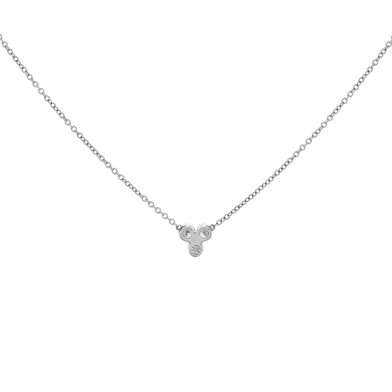 Exclusive Tiffany & Co. Platinum Diamond Aria Pendant Necklace — Side View