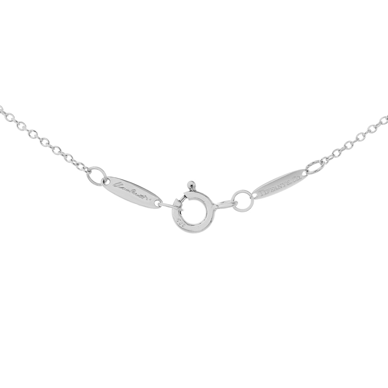 Exclusive Tiffany & Co. Sterling Silver Elsa Peretti Carved Heart Pendant Necklace — Back View