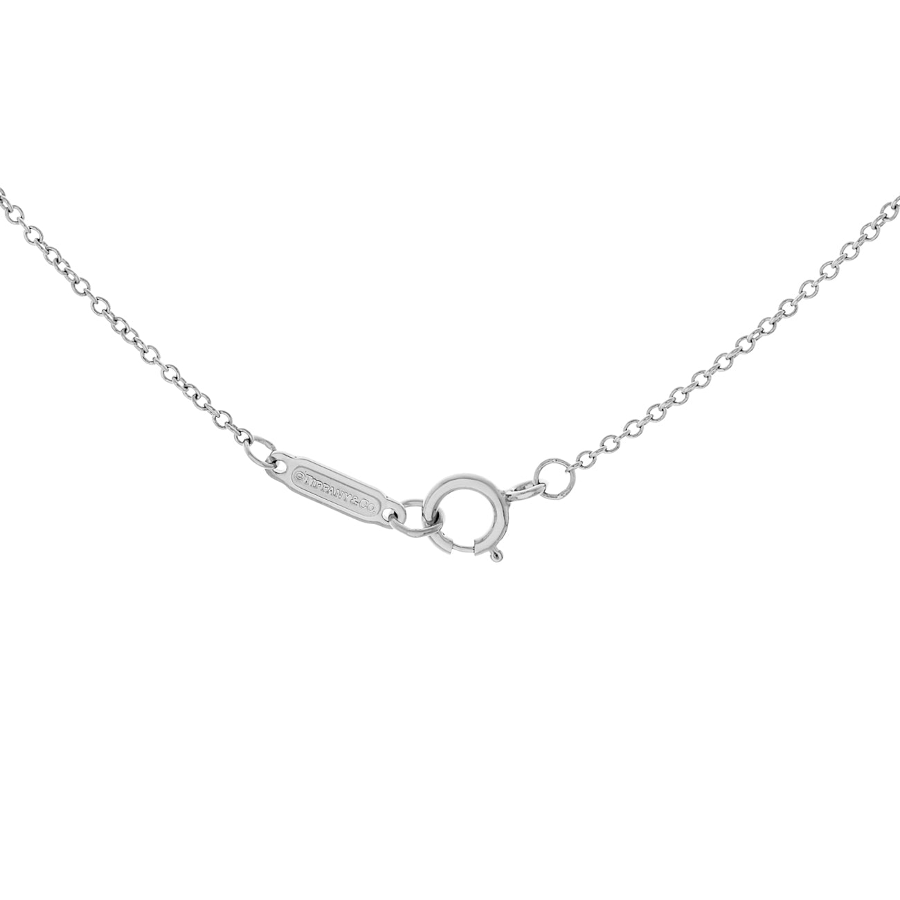 Exclusive Tiffany & Co. Platinum Diamond Aria Pendant Necklace — Back View