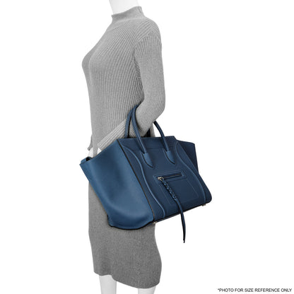 Exclusive Celine Blue Grained Calfskin Medium Phantom Luggage — Alternate View 12