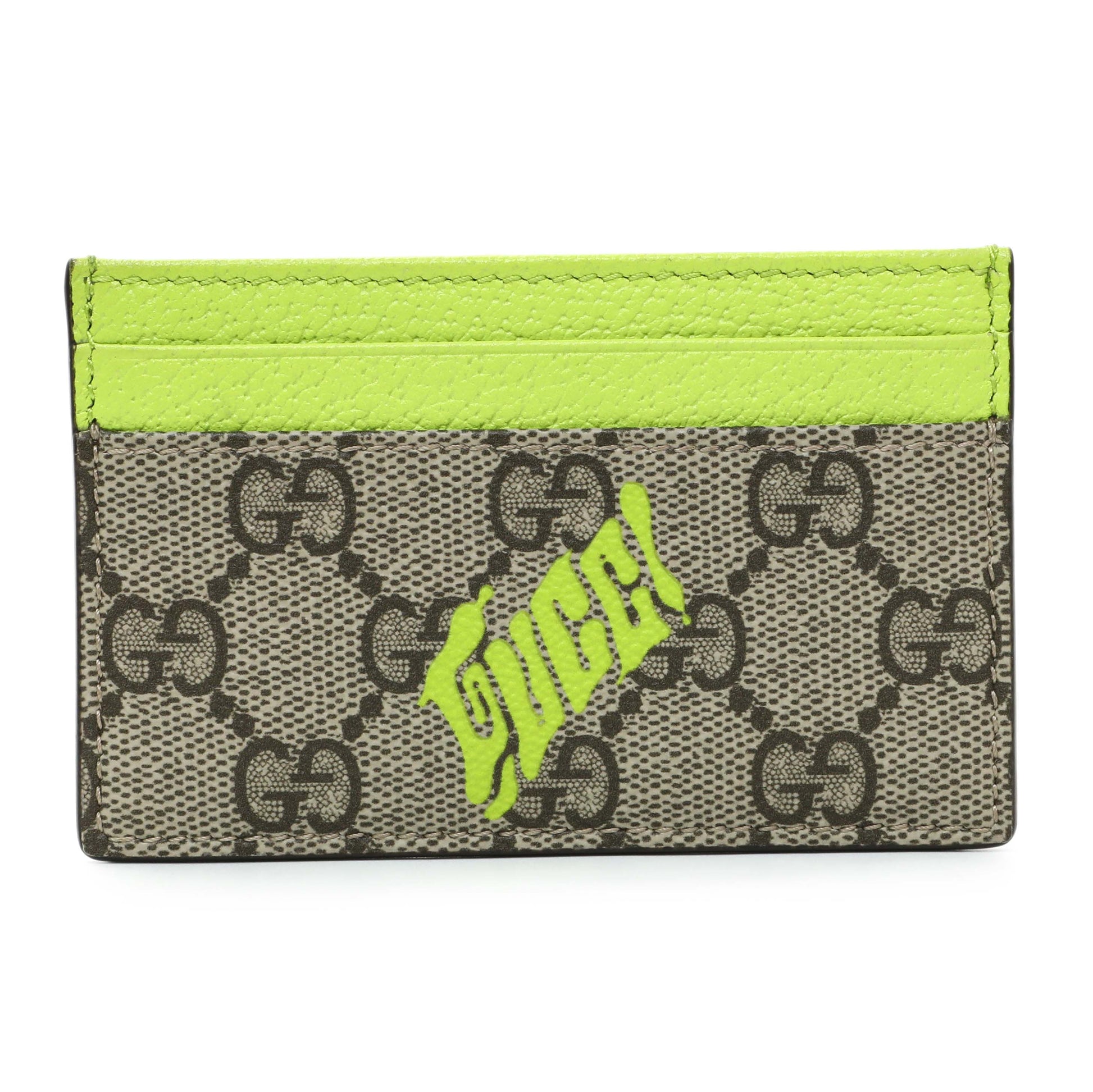 Exclusive GG Monogram Card Case with Print GG Canvas — Front View