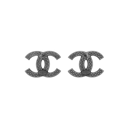 Exclusive Chanel Crystal CC Earrings — Side View