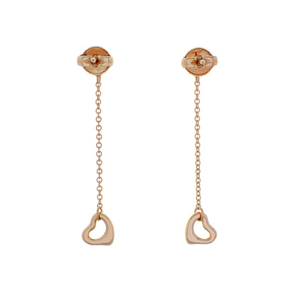 Exclusive Tiffany & Co. 18K Rose Gold Diamonds by the Yard Open Heart Earrings — Side View