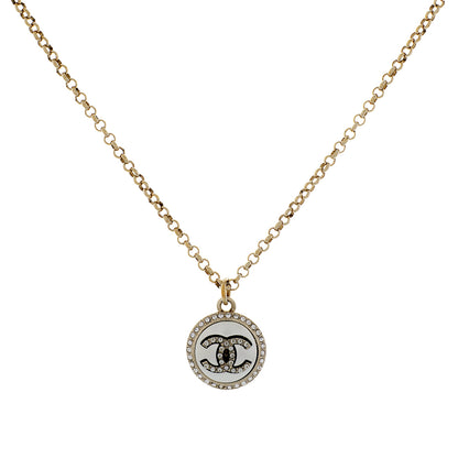 Exclusive Chanel Round CC Pearl Crystal Pendant — Front View