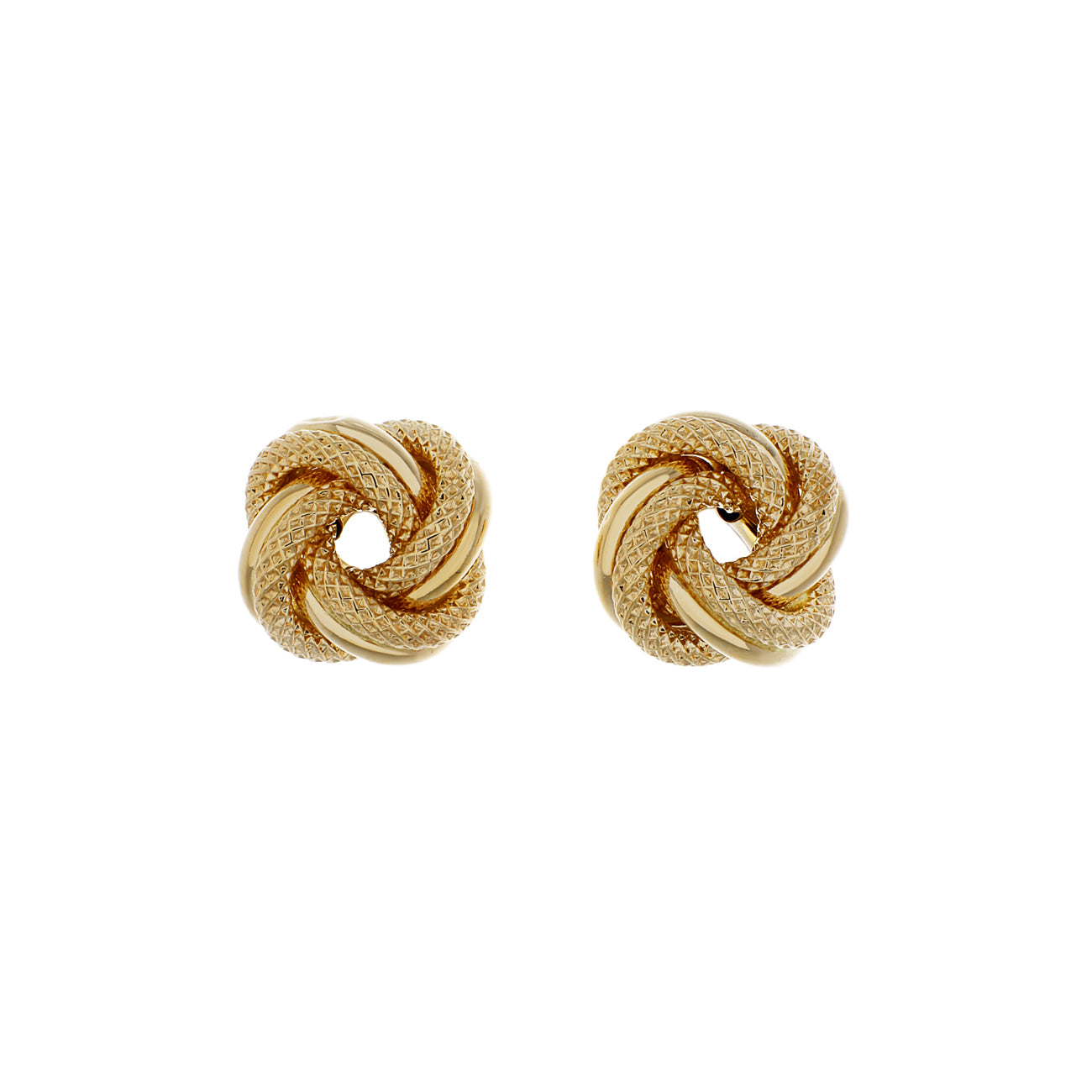 Exclusive 18K Yellow Gold Knot Earrings — Front View