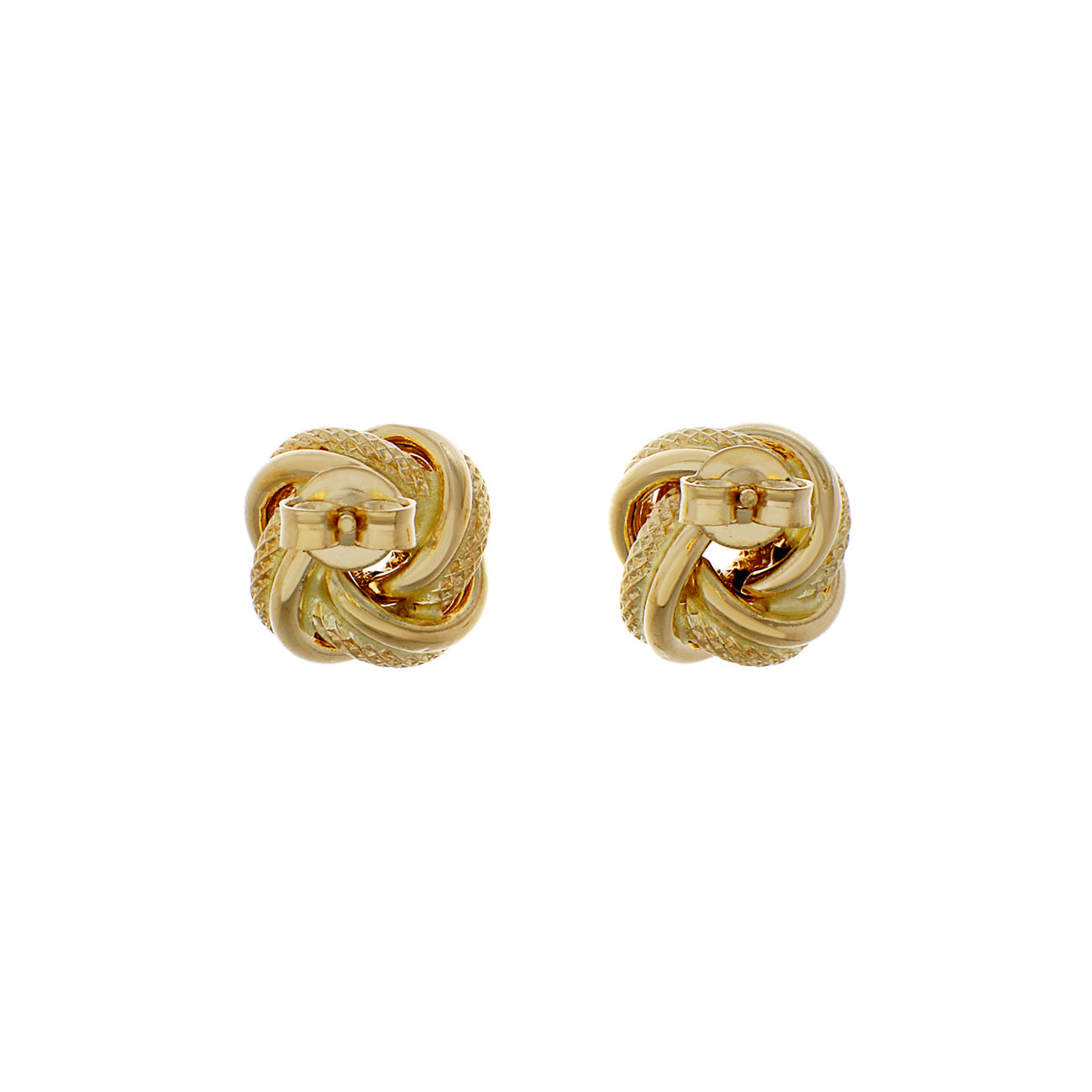 Exclusive 18K Yellow Gold Knot Earrings — Side View