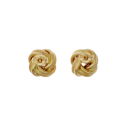 Exclusive 18K Yellow Gold Knot Earrings — Side View