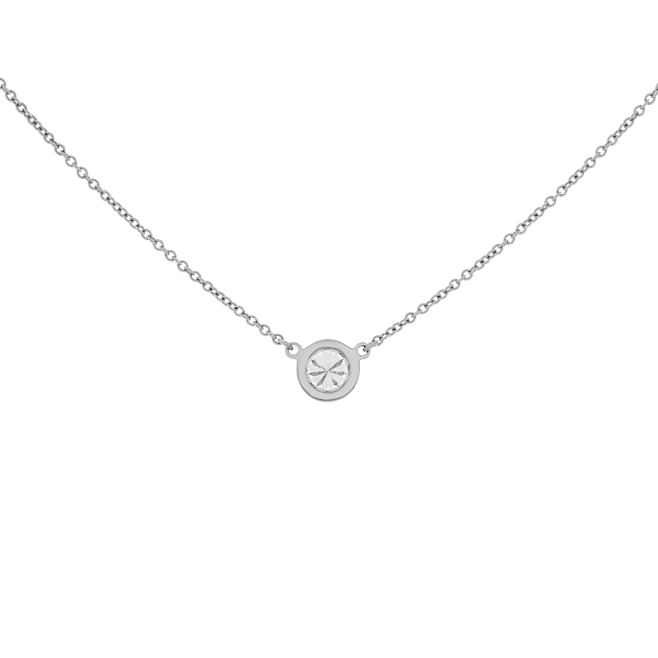 Exclusive Tiffany & Co. Platinum Diamonds by the Yard Pendant Necklace — Side View