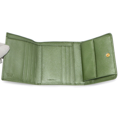 Exclusive Prada Saffiano Tri-Fold Compact Wallet — Top View