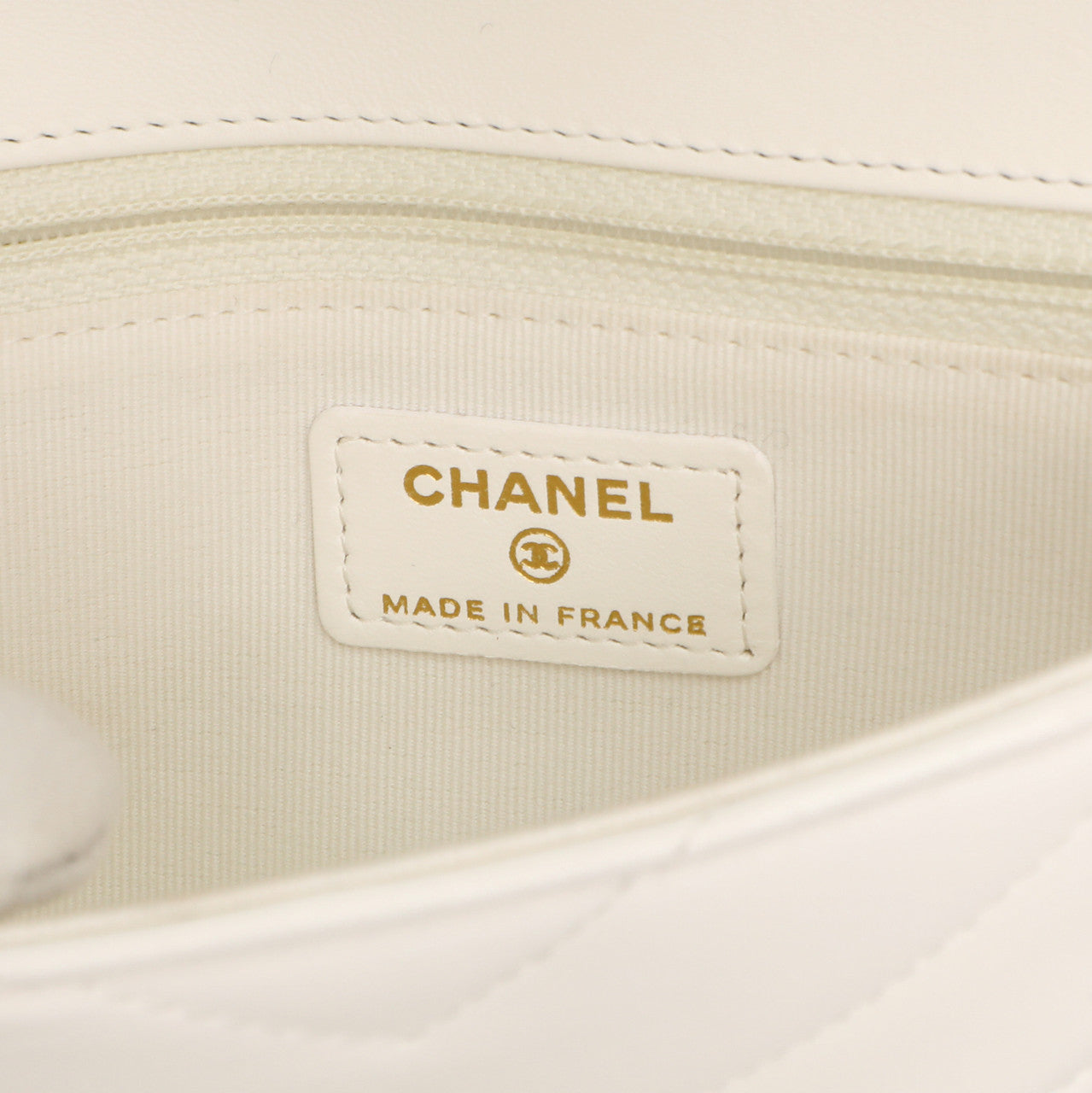 Exclusive Chanel White Black Chevron Lambskin Stitched Mini Flap — Alternate View 9
