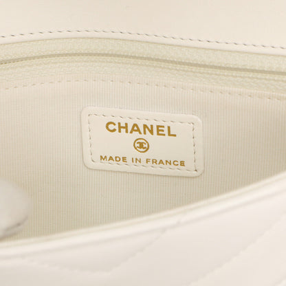 Exclusive Chanel White Black Chevron Lambskin Stitched Mini Flap — Alternate View 9