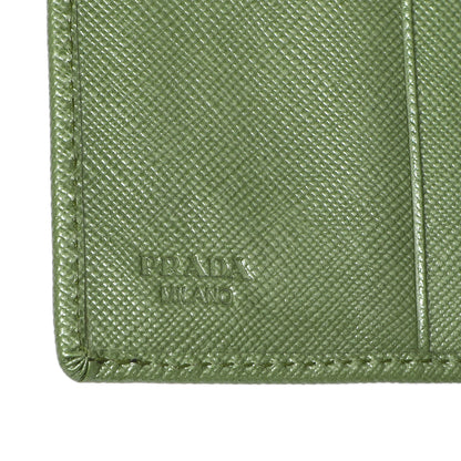 Exclusive Prada Saffiano Tri-Fold Compact Wallet — Detail View