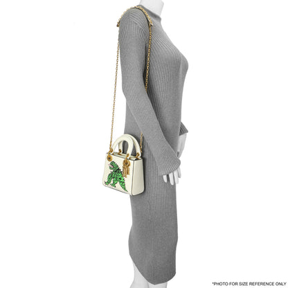 Exclusive Christian Dior White Calfskin Niki De Saint Phalle Mini Supple Lady Dior — Alternate View 8