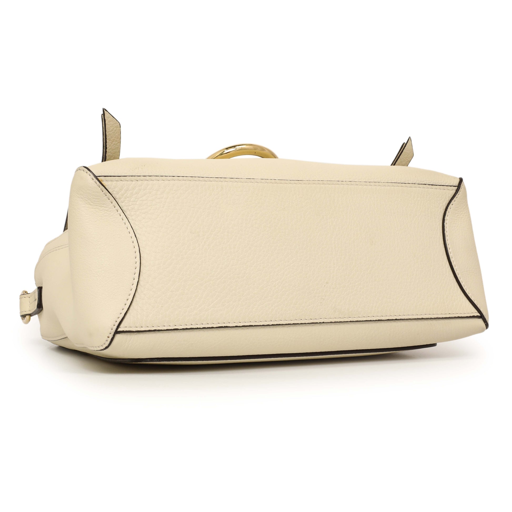 Exclusive Chloe White Calfskin Small Faye Day Shoulder Bag — Back View