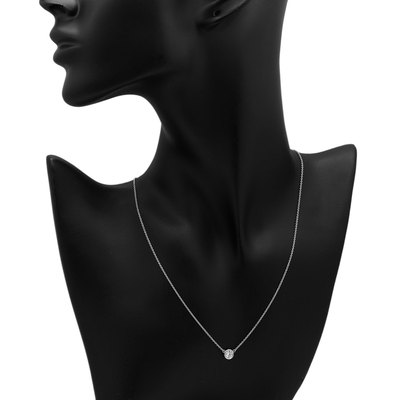 Exclusive Tiffany & Co. Platinum Diamonds by the Yard Pendant Necklace — Detail View