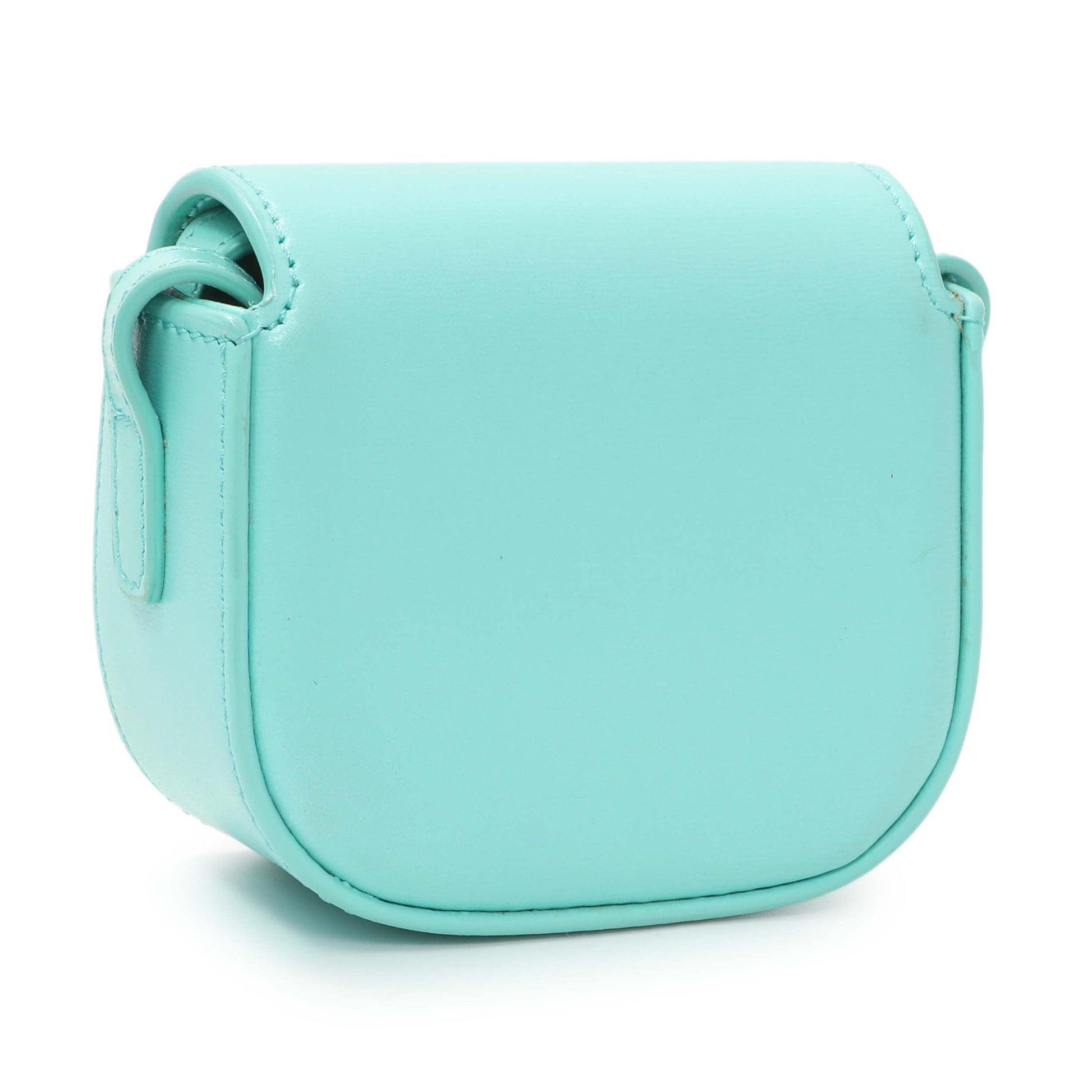 Exclusive Celine Turquoise Shiny Calfskin Triomphe Airpods Case — Back View
