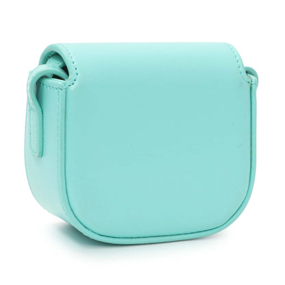 Exclusive Celine Turquoise Shiny Calfskin Triomphe Airpods Case — Back View