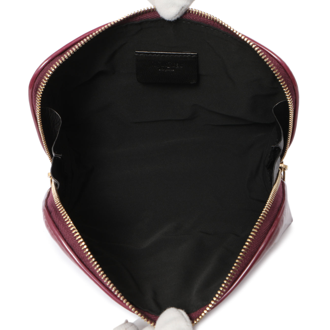 Exclusive Saint Laurent Purple Patent Y-Mail Cosmetic Case — Top View