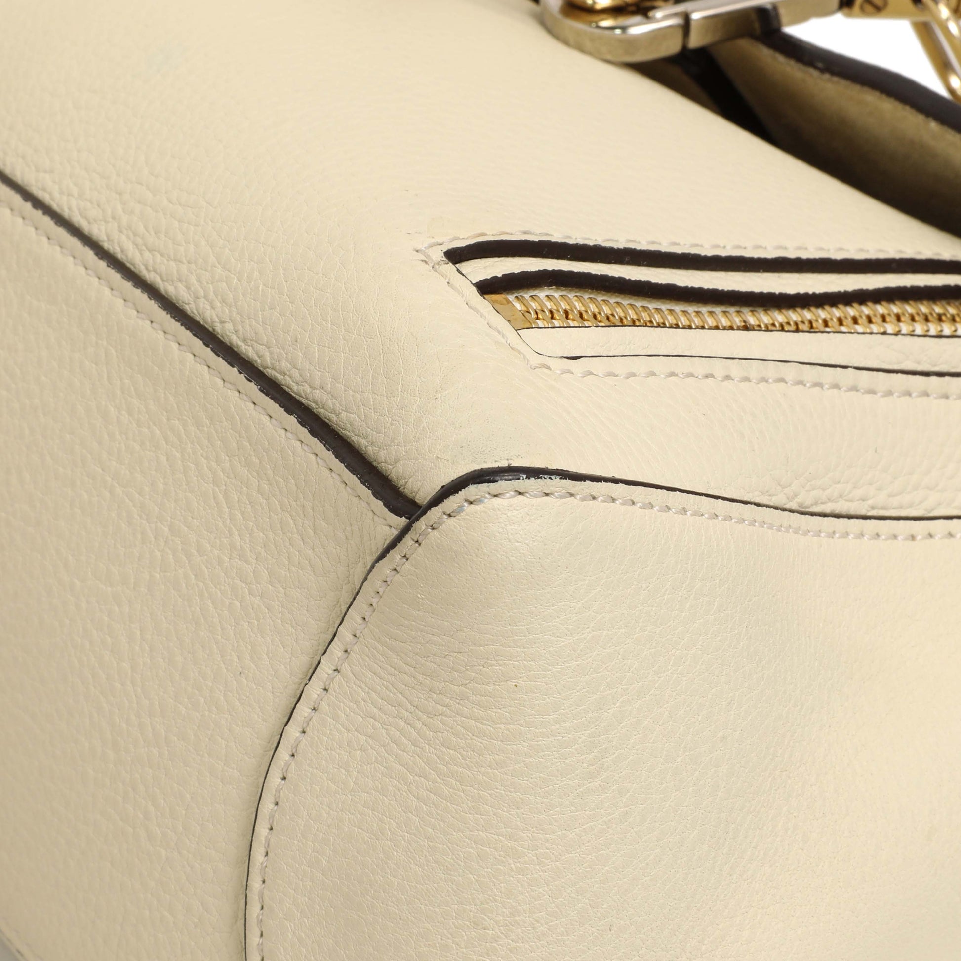 Exclusive Chloe White Calfskin Small Faye Day Shoulder Bag — Detail View