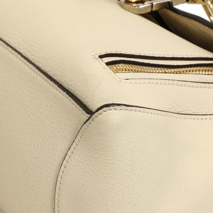 Exclusive Chloe White Calfskin Small Faye Day Shoulder Bag — Detail View