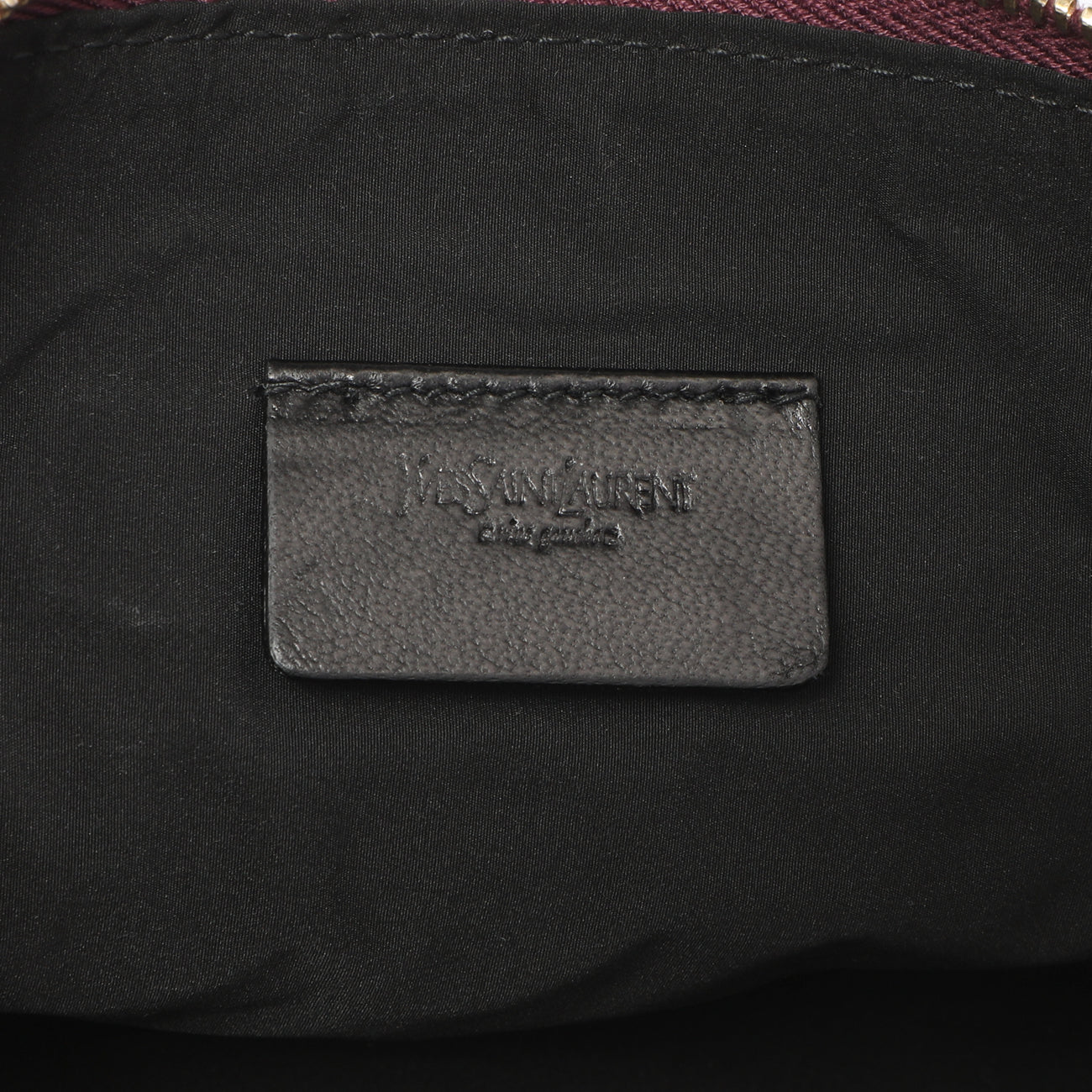 Exclusive Saint Laurent Purple Patent Y-Mail Cosmetic Case — Detail View