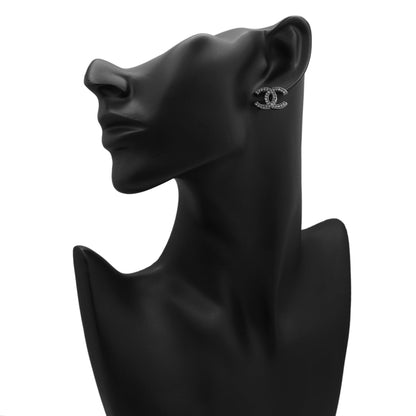 Exclusive Chanel Crystal CC Earrings — Back View
