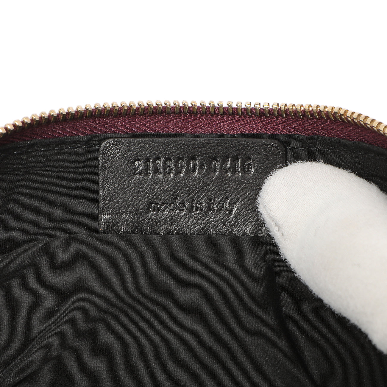 Exclusive Saint Laurent Purple Patent Y-Mail Cosmetic Case — Lifestyle View