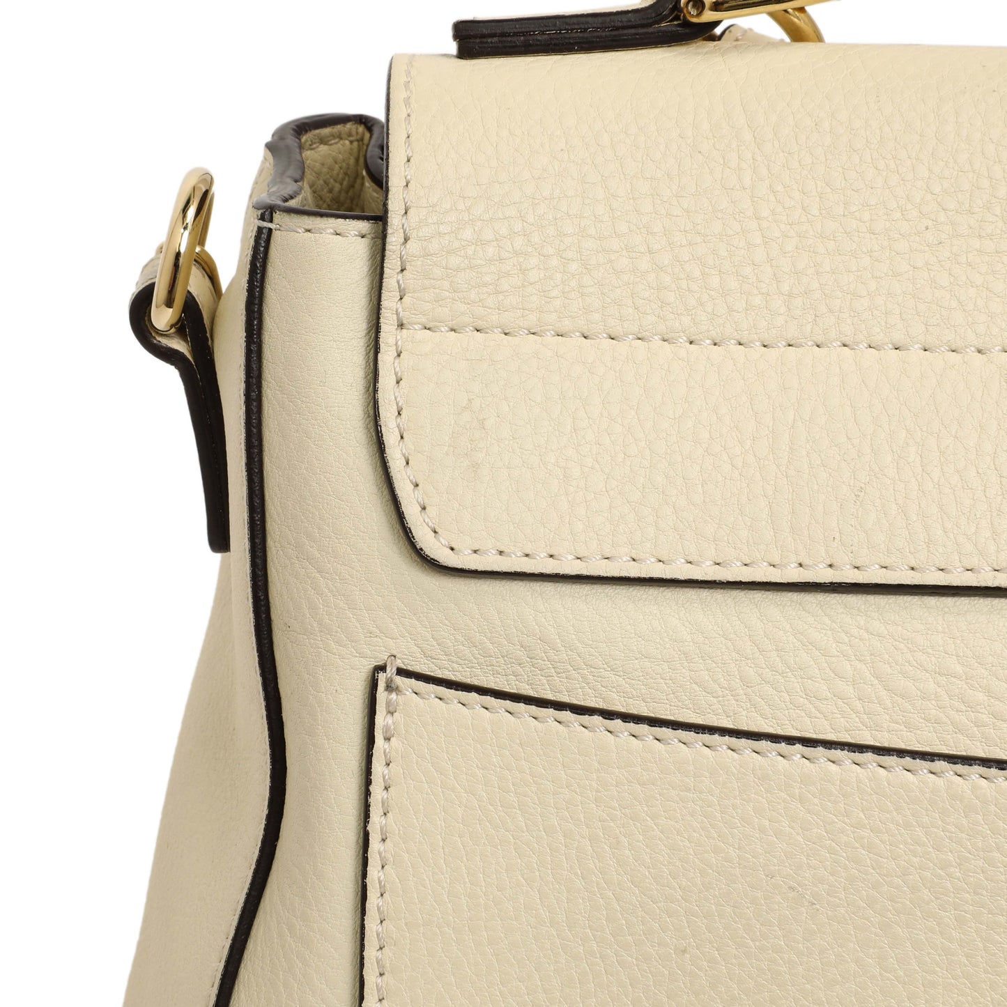 Exclusive Chloe White Calfskin Small Faye Day Shoulder Bag — Alternate View 11