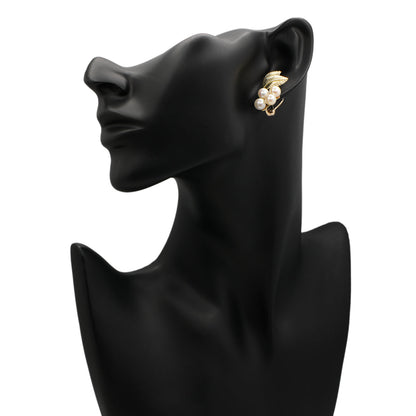 Exclusive 14K Yellow Gold Akoya Pearl Clip-On Earrings — Back View