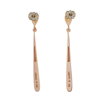 Exclusive 14K Rose Gold Mother of Pearl Drop Earrings — Side View