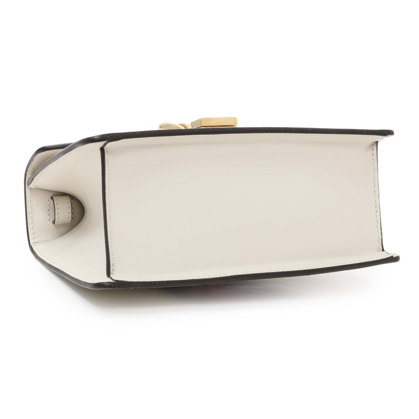 Exclusive Gucci White Calfskin Mini Sylvie Top Handle Bag — Back View