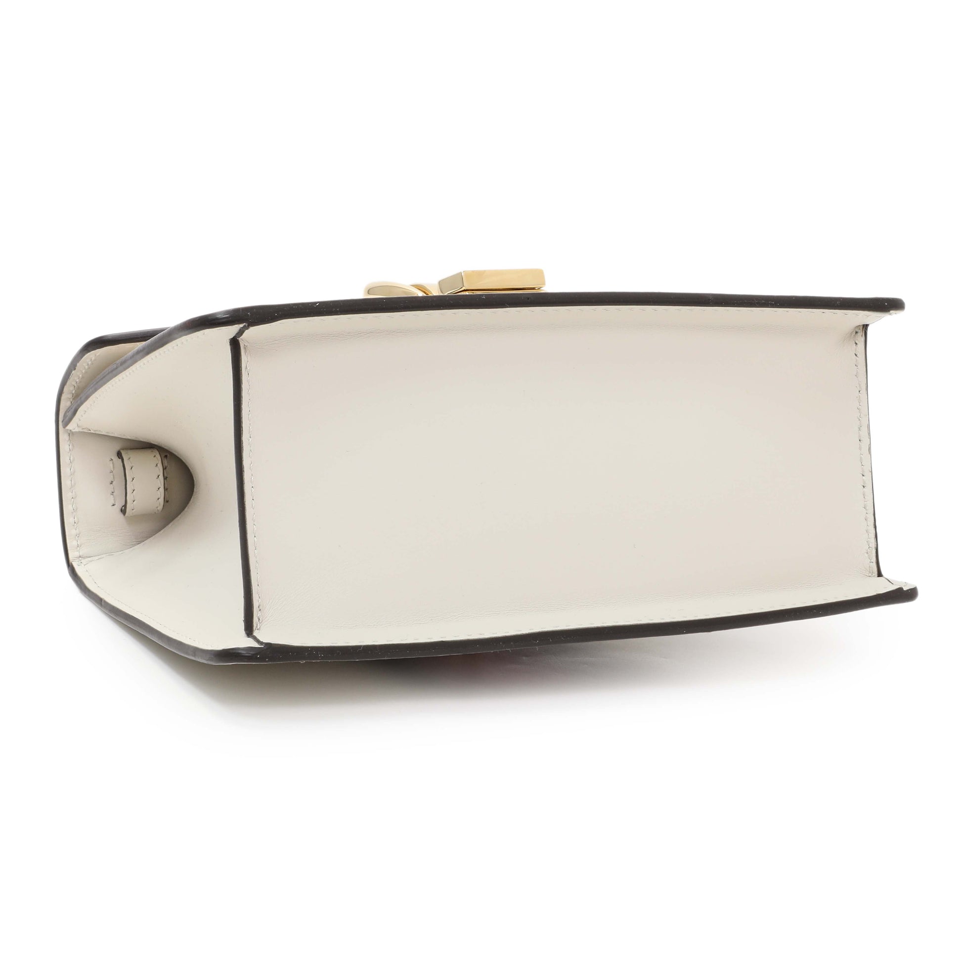 Exclusive Gucci White Calfskin Mini Sylvie Top Handle Bag — Back View