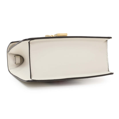 Exclusive Gucci White Calfskin Mini Sylvie Top Handle Bag — Back View