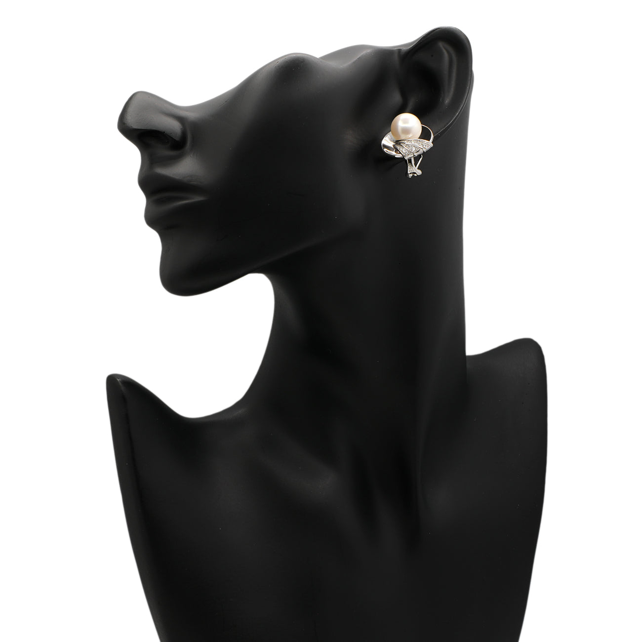 Exclusive 14K White Gold South Sea Pearl Earrings — Back View