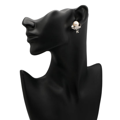 Exclusive 14K White Gold South Sea Pearl Earrings — Back View