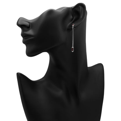 Exclusive 18K White Gold Di Modolo Pink Tourmaline Drop Earrings — Back View