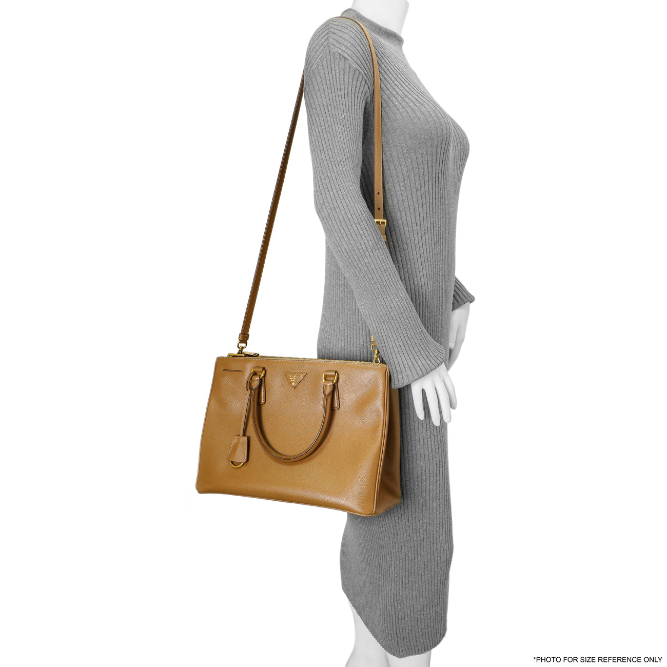 Exclusive Prada Caramel Saffiano Medium Galleria Double Zip Tote — Alternate View 11
