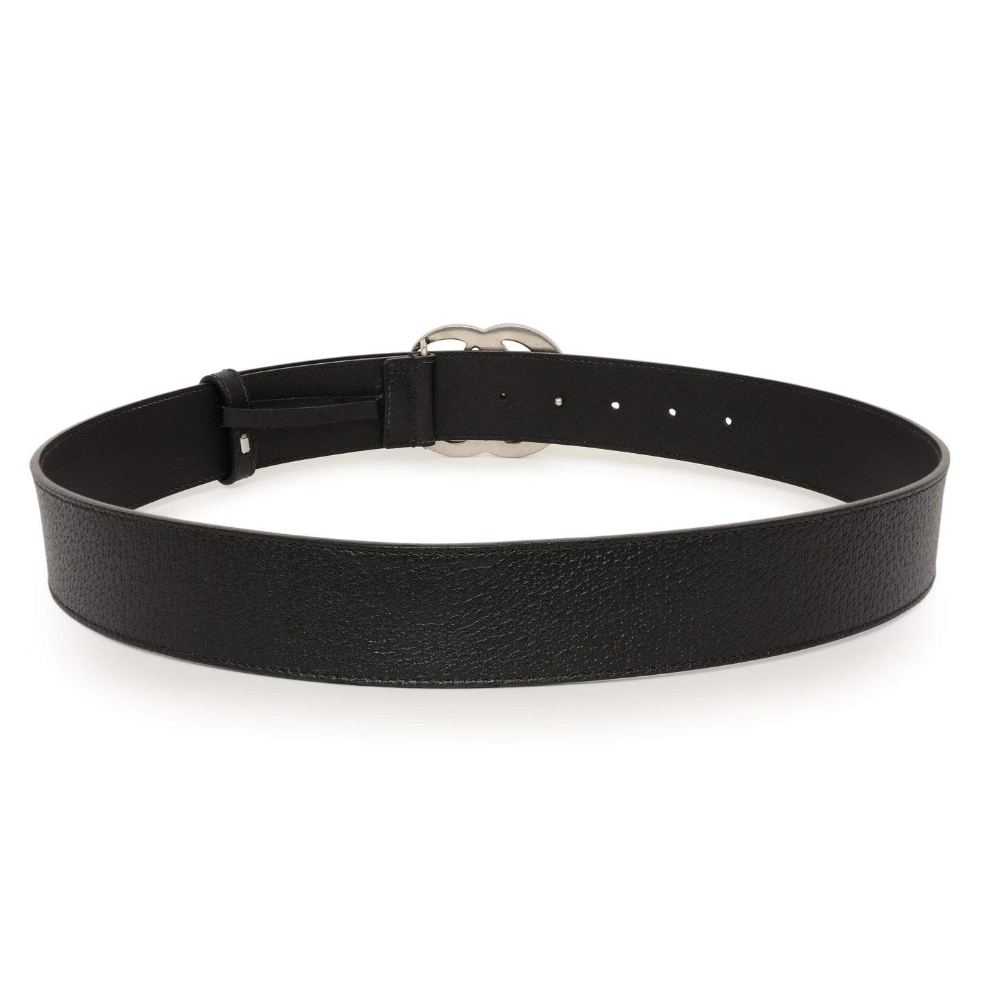 Exclusive Gucci Black Calfskin Double G 40mm Belt — Side View