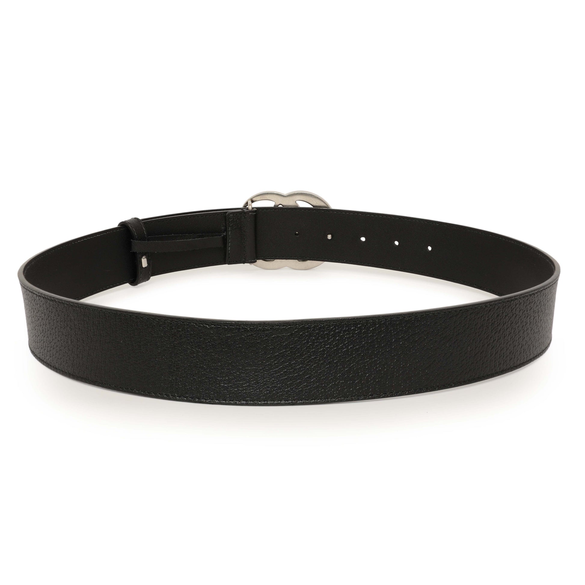 Exclusive Gucci Black Calfskin Double G 40mm Belt — Side View