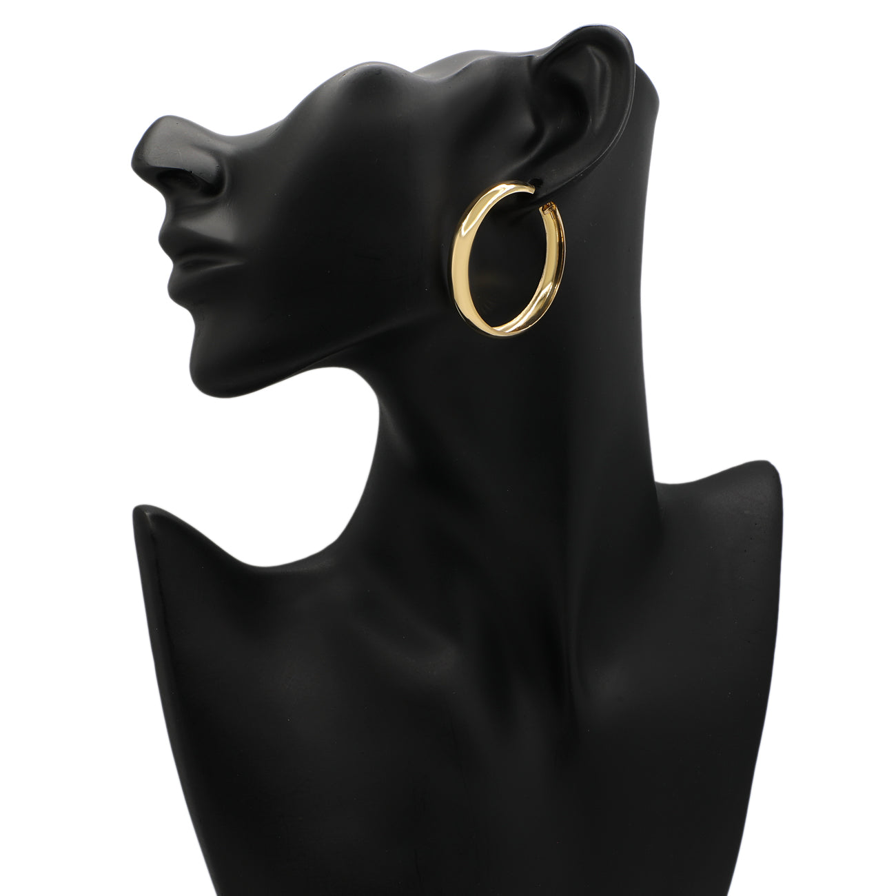 Exclusive 18K Yellow Gold Hoop Earrings — Back View