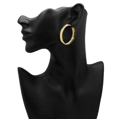 Exclusive 18K Yellow Gold Hoop Earrings — Back View