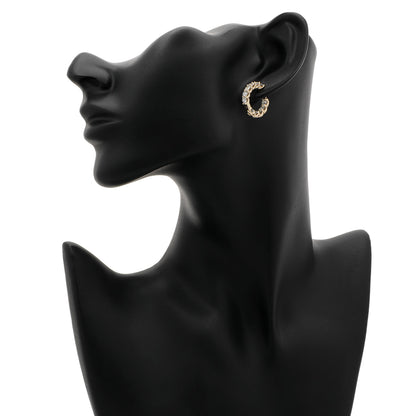 Exclusive 18K Yellow Gold 3.27 Carat Diamond Hoop Earrings — Back View