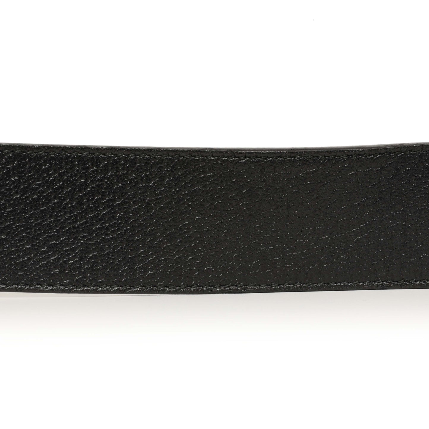 Exclusive Gucci Black Calfskin Double G 40mm Belt — Detail View