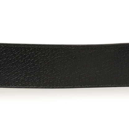 Exclusive Gucci Black Calfskin Double G 40mm Belt — Detail View